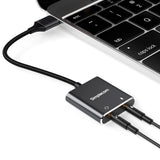 Simplecom CA152 USB to 3.5mm Audio and Microphone Sound Card Adapter for TRS or TRRS Headset with Mic - Top-Down View