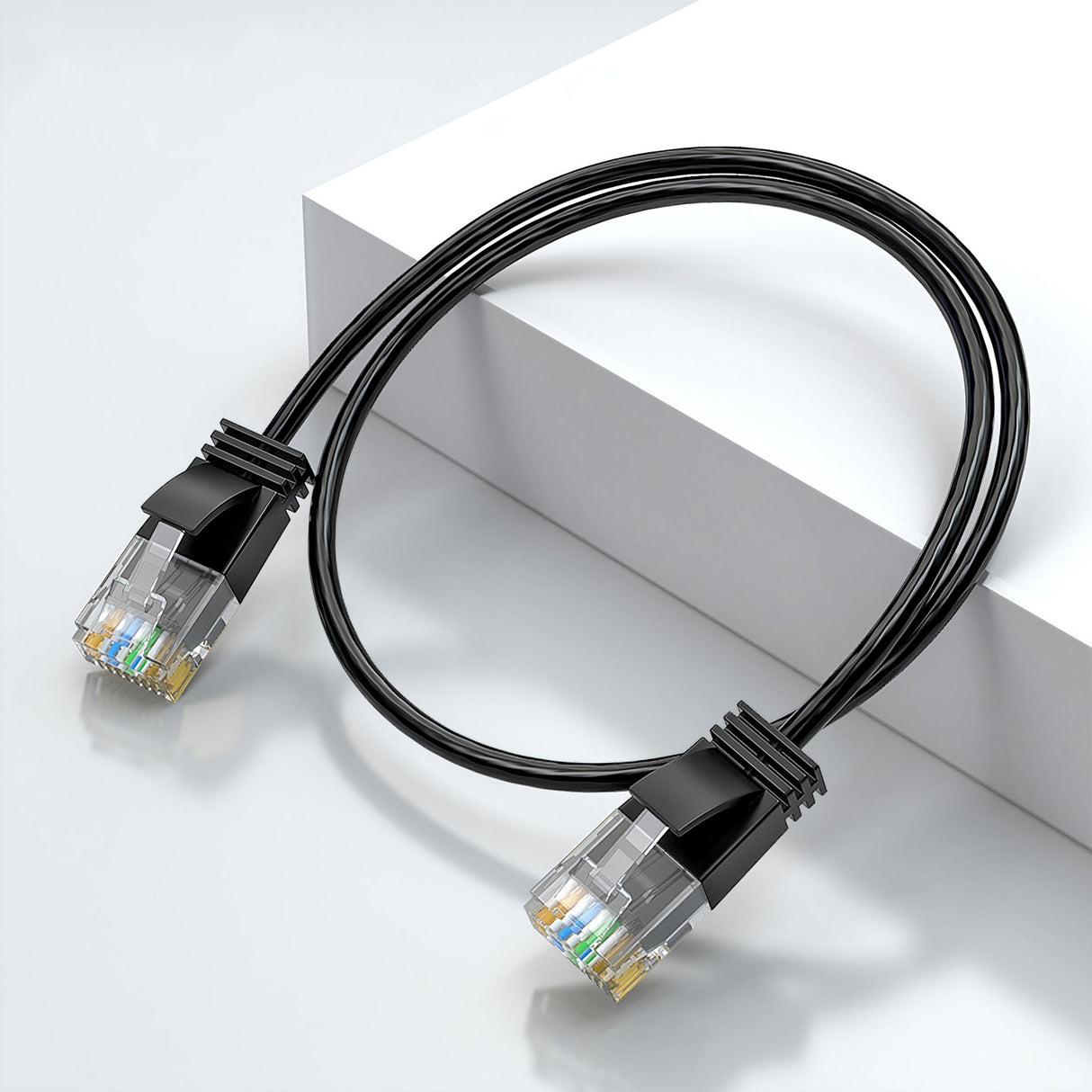Slim Flex Cat6A 10Gbps UTP Ethernet Cable - Compact 0.5M Design