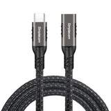 USB-C Male to Female Extension Cable - 20Gbps Data Transfer & 100W PD Charging, 0.5M - Front View