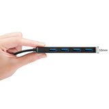 Simplecom CH340 Compact USB-C to 4 Port USB-A Hub USB 3.2 Gen1 - Side View