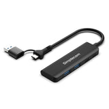 Simplecom CH385 SuperSpeed USB-A and USB-C 4-Port Combo Hub USB 3.2 Gen 1 (2x USB-A and 2x USB-C Ports) - Side View