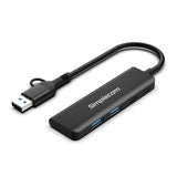 Simplecom CH385 SuperSpeed USB-A and USB-C 4-Port Combo Hub USB 3.2 Gen 1 (2x USB-A and 2x USB-C Ports) - Top-Down View