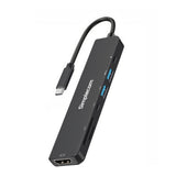 Simplecom CH547 7-in-1 USB-C Multiport Hub with HDMI, Card Reader & PD Charging - Side View