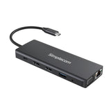 Simplecom CHN612 USB-C 12-in-1 Multiport Docking Station Dual HDMI + VGA Triple Display Gigabit LAN - Side View