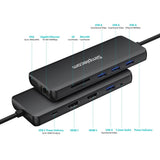Simplecom CHN612 USB-C 12-in-1 Multiport Docking Station Dual HDMI + VGA Triple Display Gigabit LAN - Top-Down View