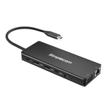 Simplecom CHN613 13-in-1 USB-C Docking Station with Dual HDMI, VGA, and 100W Power Delivery - Side View