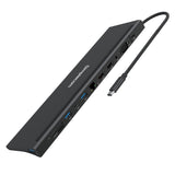 Simplecom CHN622 USB-C 12-in-1 Multiport Docking Station Laptop Stand Dual HDMI + VGA Triple Display Gigabit LAN - Front View