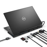Simplecom CHN622 USB-C 12-in-1 Multiport Docking Station Laptop Stand Dual HDMI + VGA Triple Display Gigabit LAN - Side View