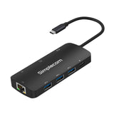 Simplecom CHT580 8-in-1 USB-C Multiport Dock with HDMI 2.0 and Gigabit Ethernet - Side View