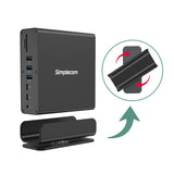 Simplecom CHT815 15-in-1 USB-C 4K Triple Display MST Docking Station with Dual HDMI DP - Side View
