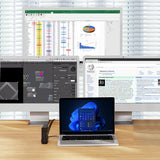 Simplecom CHT815 15-in-1 USB-C 4K Triple Display MST Docking Station with Dual HDMI DP - Rear View