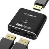 Simplecom CM202 Bi-Directional 2 Way DisplayPort Switch Selector DP 1.4 8K - Side View