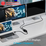 Simplecom CM202 Bi-Directional 2 Way DisplayPort Switch Selector DP 1.4 8K - Rear View