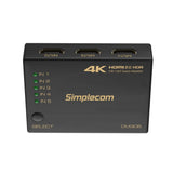 Simplecom CM305 Ultra HD 5 Way HDMI Switch 5 IN 1 OUT Splitter 4K@60Hz - Side View