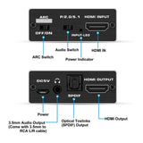 Simplecom CM425 HDMI 2.0 Audio Extractor Optical SPDIF and 3.5mm Stereo with ARC 4K@60Hz - Front View
