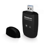 Simplecom CR303 2 Slot SuperSpeed USB 3.0 Card Reader with Dual Caps - Side View