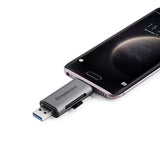 Simplecom CR402 SuperSpeed USB-C and USB-A SD/MicroSD Card Reader USB 3.2 Gen 1 (USB 3.0) - 45-Degree Angle