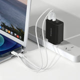 Simplecom CU265 Dual Port PD 65W GaN Fast Wall Charger USB-C + USB-A for Phone Laptop - Rear View