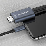 Simplecom DA322 2M USB-C to HDMI 2.0 Cable for 4K@60Hz Streaming - 45-Degree Angle