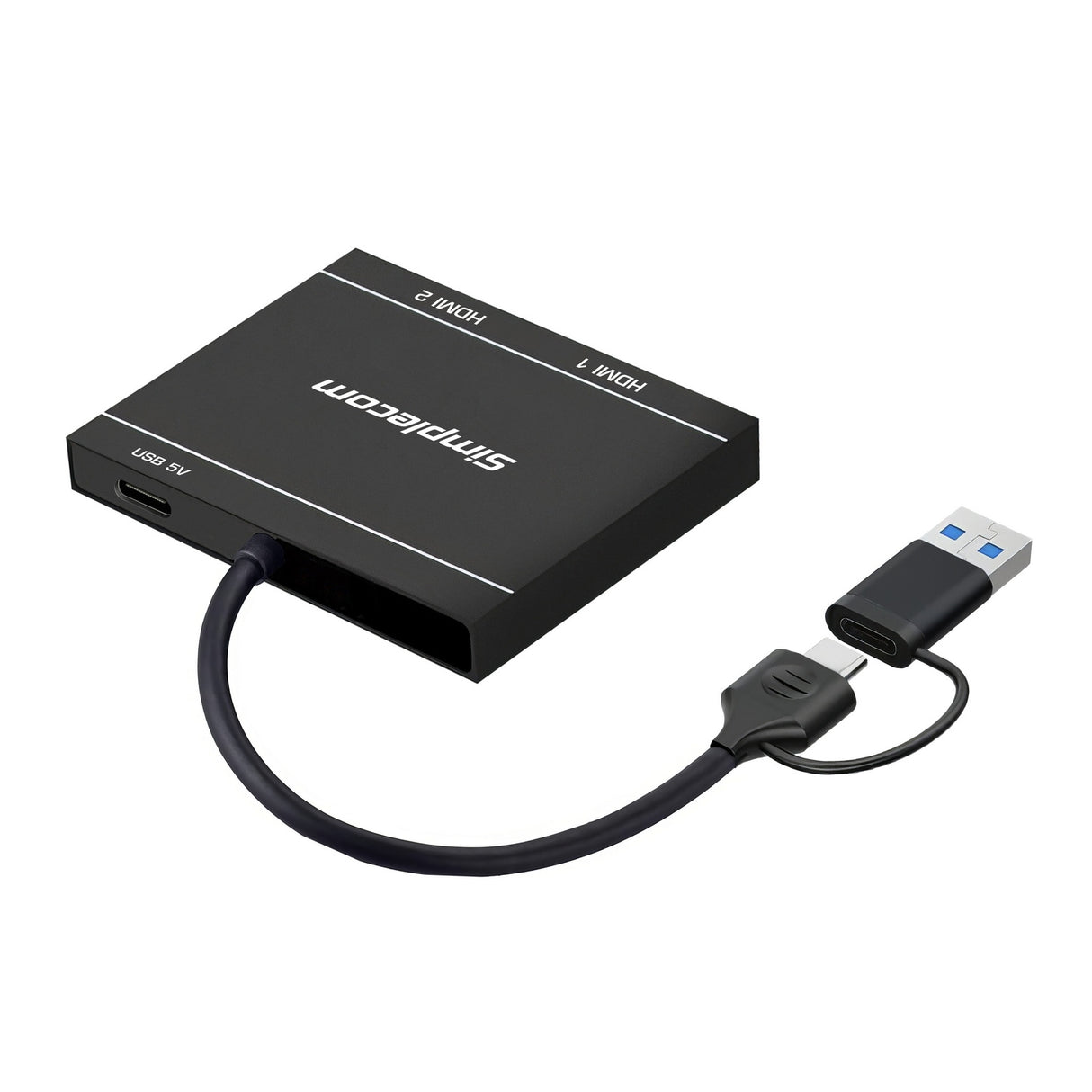 Simplecom DA327 USB 3.0 & USB-C Dual HDMI Adapter for Dual 1080p Monitors