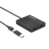 Dual 4K HDMI 2.0 USB Adapter for Enhanced Productivity with USB-A & USB-C Connectivity - Front View