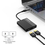Dual 4K HDMI 2.0 USB Adapter for Enhanced Productivity with USB-A & USB-C Connectivity - Top-Down View
