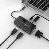 Simplecom DA451 5-in-1 USB-C MST Hub with Dual HDMI and VGA Output - Top-Down View
