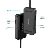 Simplecom DA451 5-in-1 USB-C MST Hub with Dual HDMI and VGA Output - 45-Degree Angle
