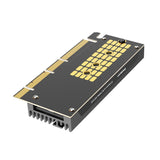 Simplecom EC415B NVMe M.2 SSD to PCIe x4 x8 x16 Expansion Card with Aluminium Heat Sink Black - Side View