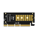 Simplecom EC415B NVMe M.2 SSD to PCIe x4 x8 x16 Expansion Card with Aluminium Heat Sink Black - Top-Down View