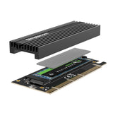 Simplecom EC415B NVMe M.2 SSD to PCIe x4 x8 x16 Expansion Card with Aluminium Heat Sink Black - 45-Degree Angle