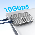 ACASIS EC1401 SSD+ 6-in-1 USB-C Docking Hub 10Gbps HDMI 4K 60Hz, USB-A, USB-C, PD, SD/TF Magnetic for I-phone 12-17