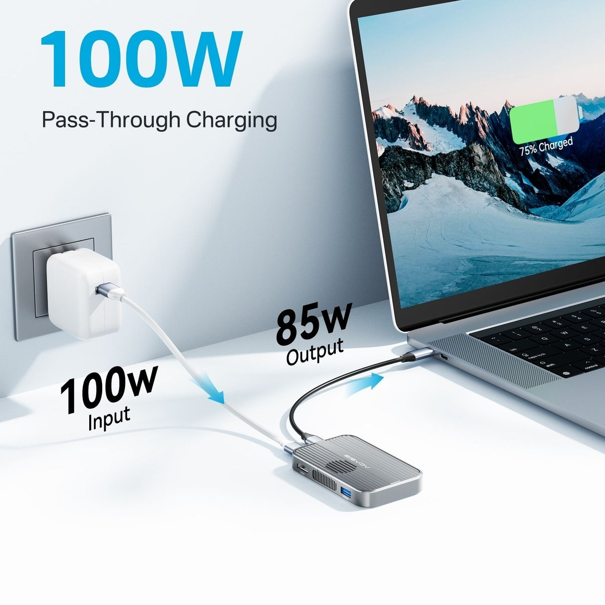 ACASIS EC1401 SSD+ 6-in-1 USB-C Docking Hub 10Gbps HDMI 4K 60Hz, USB-A, USB-C, PD, SD/TF Magnetic for I-phone 12-17