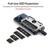 ACASIS EC1401 SSD+ 6-in-1 USB-C Docking Hub 10Gbps HDMI 4K 60Hz, USB-A, USB-C, PD, SD/TF Magnetic for I-phone 12-17 - Close-Up Angle