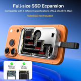 ACASIS EC1401 SSD+ 6-in-1 USB-C Docking Hub 10Gbps HDMI 4K 60Hz, USB-A, USB-C, PD, SD/TF Magnetic for I-phone 12-17 - Low Angle