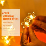 BDI 6M40 Sakura lamp waterproof Christmas decoration (6-meter 40 LED) - Top-Down View