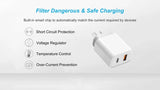 25W Fast PD Charger with USB-A and Type-C Ports for AU Plug - Close-Up Angle