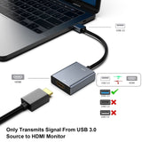 BENFEI 000334GY USB 3.0 to HDMI Adapter, USB 3.0 to HDMI Male Adapter for Windows 11/10/8/7 (NOT for MAC) - Top-Down View