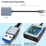 BENFEI 000334GY USB 3.0 to HDMI Adapter, USB 3.0 to HDMI Male Adapter for Windows 11/10/8/7 (NOT for MAC) - Close-Up Angle