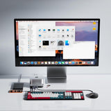 BENFEI 000438GY 10 in 1 USB-C Docking Station - 10Gbps NVMe SSD Enclosure + 4K DP , USB-C x 2, USB-A x 4, SD/TF - Side View