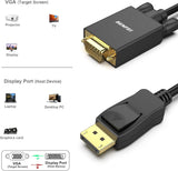 BENFEI 000123BK-10F Uni-Directional DP DisplayPort to VGA Cable Male-Male Gold-Plated Cord 3M - Side View
