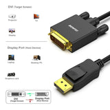 BENFEI 000125BK-10F DisplayPort to DVI Cable Male-Male Gold-Plated Cord Cable 3Mlated - Rear View