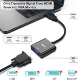 BENFEI HDMI to VGA Gold-Plated HDMI to VGA Adapter - Top-Down View