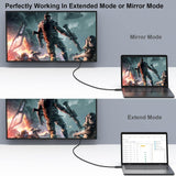 BENFEI DisplayPort to DisplayPort  8K @ 60Hz Cable 1.8m - Side View