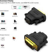 BENFEI DVI to HDMI, Bidirectional DVI to HDMI Male to Female 2 Pack - Side View