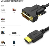 BENFEI HDMI to DVI, Bi Directional DVI-D 24+1 Male to HDMI Male High Speed Adapter Cable - Rear View
