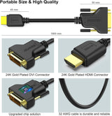 BENFEI HDMI to DVI, Bi Directional DVI-D 24+1 Male to HDMI Male High Speed Adapter Cable - Close-Up Angle