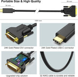 BENFEI USB C to DVI Cable 1.8m - 45-Degree Angle
