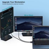 BENFEI 207GY-6F USB-C to DP 1.8M 8K@60Hz Thunderbolt 3 - 45-Degree Angle