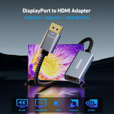 BENFEI 4K DisplayPort to HDMI Adapter, (2K 60Hz, 1080p 120Hz) Uni-Directional Display Port to HDMI Monitor Converter - Side View
